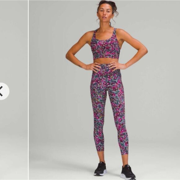 Lululemon Base Pace Leggings High-rise Running Tight Floral Electric Multi 6 - Picture 10 of 13